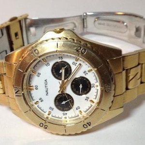 Nautica Gold Tone Watch Chronograph Men display picture 2