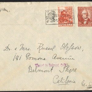 Denmark 1948 Cover To California USA Cancellation Jul 07,1948..Kobenhav Denmark..