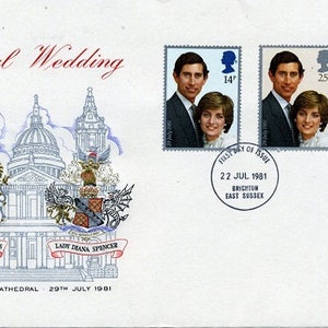 22.7.1981 FDC Royal Wedding Cachet Cover Charles & Diana Sg 1160 - Sg 1161