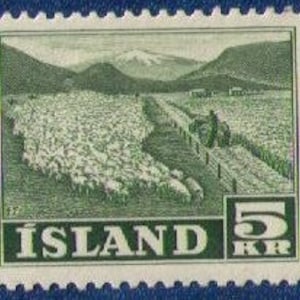 5Kr 1950 MNH Iceland Sc 258 Flock Of Sheep - Island Xtra Fine CV 55.00