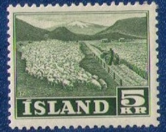 5Kr 1950 MNH IJsland Sc 258 kudde schapen - eiland Xtra fijne CV 55,00