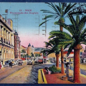 Pocztówka 1935 Francja Nicea Promenade des Anglais Grand Prix Automobile of Nice 1935. Carte Postal Grand Prix Automobile Machine