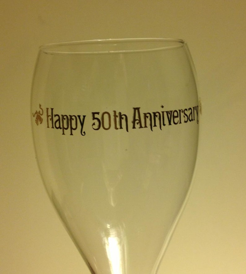 Wine Glasses 50th Anniversary Set 8.5 Tall x 3w Perfect With No chips No cracks Pristine /& Crystal Clear!!