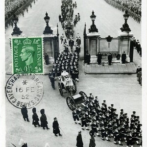 16.2.1953 Geo VI Postkarte Sg 505 König Geo VI Beerdigung Prozession Hyde Park UK