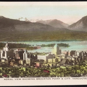 Tarjeta postal 1940 Canada Sc 233 Geo VI Vista de Brockton Point Vancouver B.C. 28 de marzo de 1940