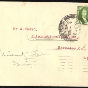 Iraq 1934 Baghdad Cover Sc 45 King Faisal I Iraq To USA Cancelled Jan 16,1934