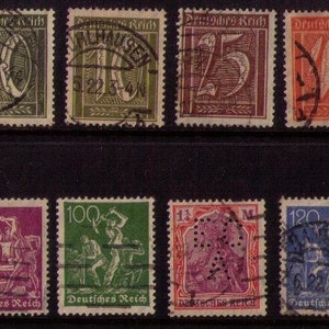 16 Ea 1921 Deutschland Briefmarken selten verwendete Auswahl &quot;Ungeprüft&quot; Ziffern und andere