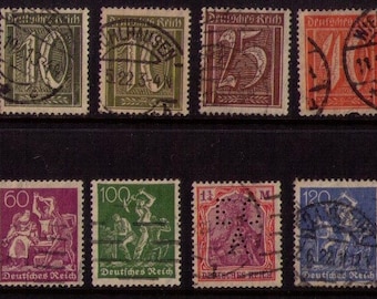 16 Ea 1921 Germany Stamps Rare Used Selection Of "Unchecked"Numerals And Others