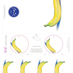 Banana Card and Gift Tags Instant Printable Download • Print It ...