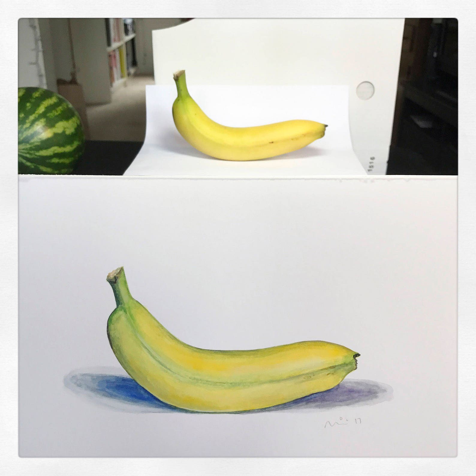 Banana Food Art Gouache Giclee Print Fine Art Print Micki Etsy