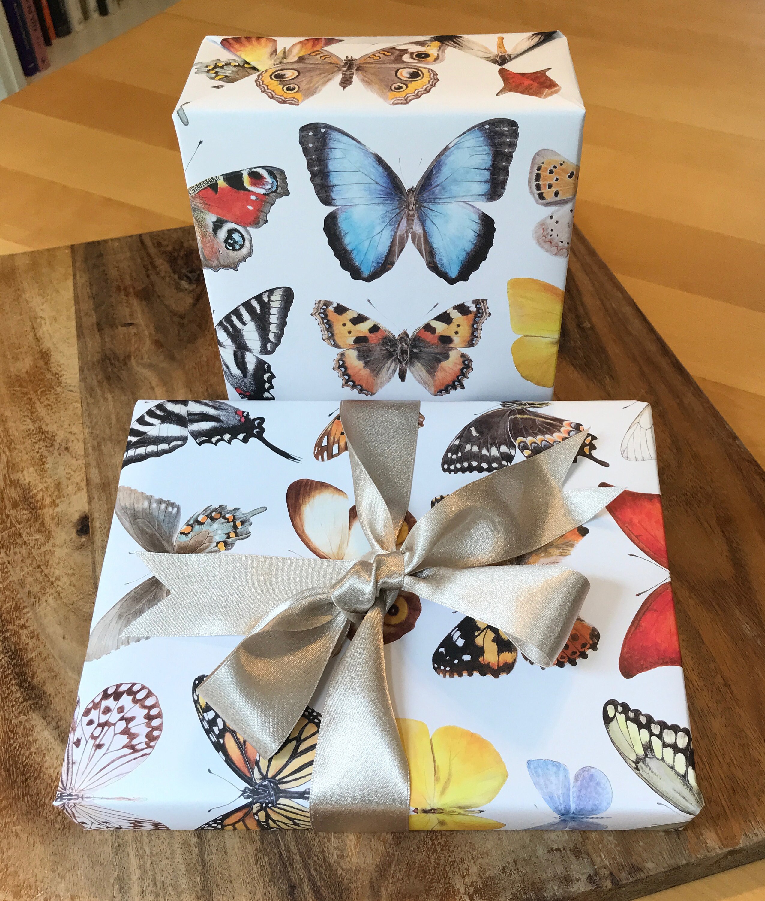 Butterfly Wrapping Paper Butterfly Giftwrap Painted Etsy