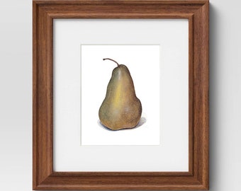 Bosc Pear Art Print in Multiple Sizes • Giclée Print of an Original Painting • Archival Quality • Realistic Fine Art Print