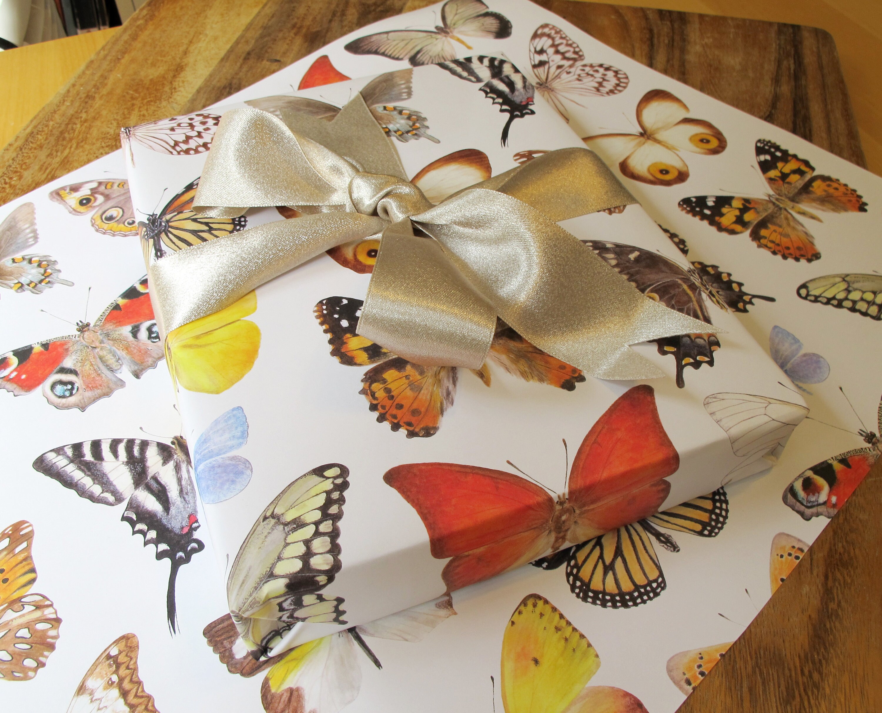 Butterfly Wrapping Paper Butterfly Giftwrap Painted Etsy