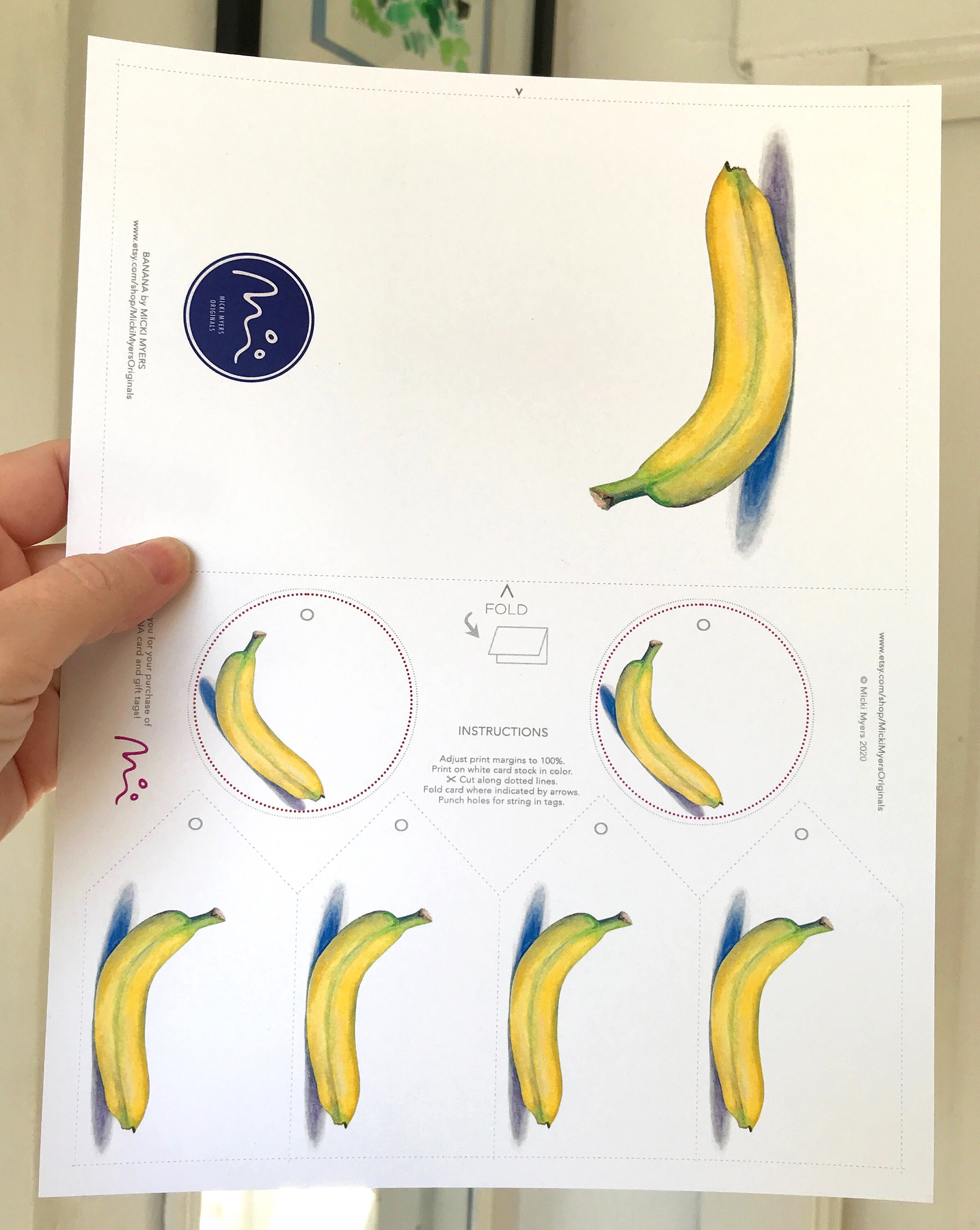 Printable Banana Gift Tags Downloadable Gift Tags Banana - Etsy España