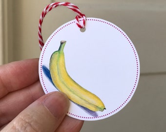 Bananpresentetiketter och -kort: Lekfull utskrivbar PDF-nedladdning
