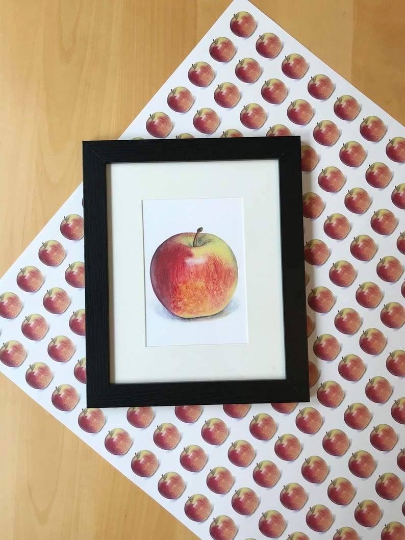 Apple Wrapping Paper Giftwrap Fruit Wrapping Sheets Apple Etsy