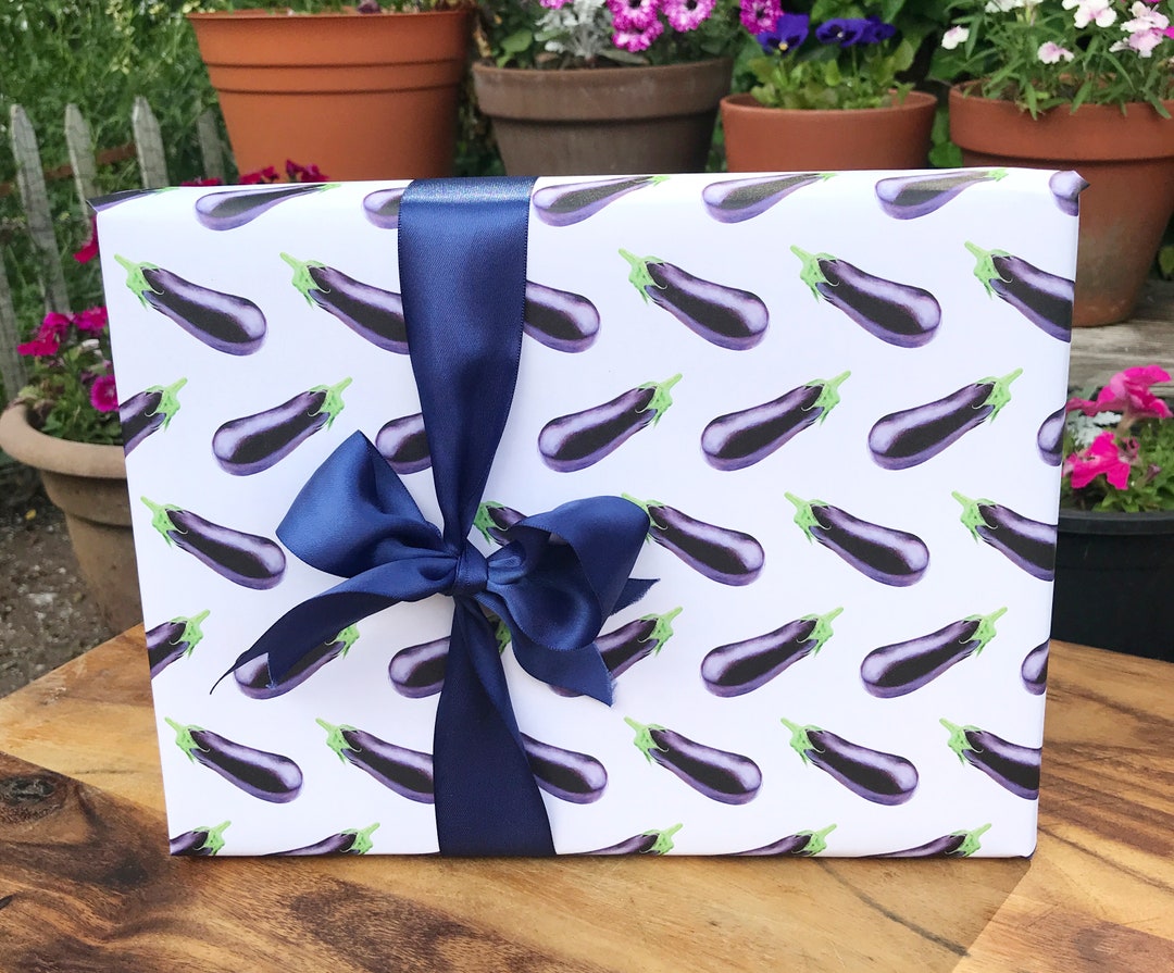 Eggplant Giftwrap Eggplant Emoji Giftwrap High Quality 20X29 Wrapping Sheets Bachelor Party