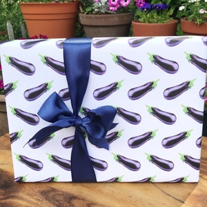 Emballage cadeau aubergine • Emballage cadeau emoji aubergine • Feuilles d'emballage de haute qualité 20 x 69 po.
