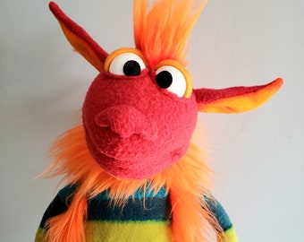 Rainbow dragon hand puppet