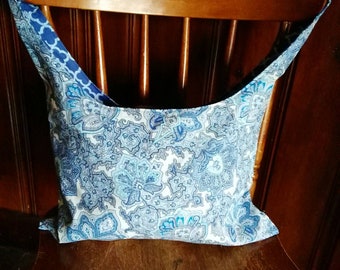 Handmade reversible hobo bag