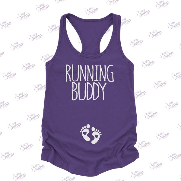 Running Buddy, Pregnancy Running Tank For Mom, Pregnancy Gift For Women, Pregnant Tank Top, Mothers Day Gift For Expecting Mom-to-Be