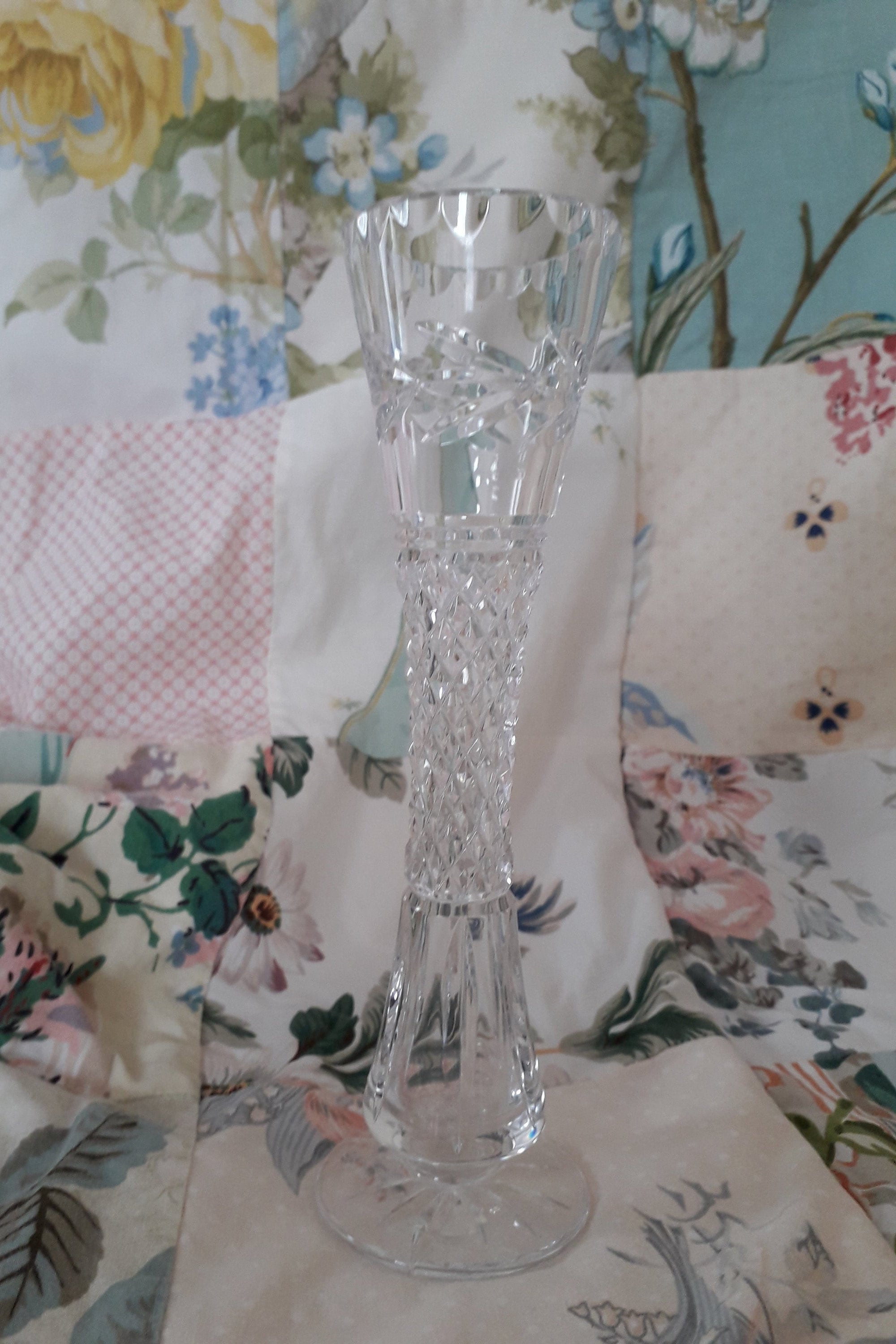 Galway crystal tall narrow vase Etsy