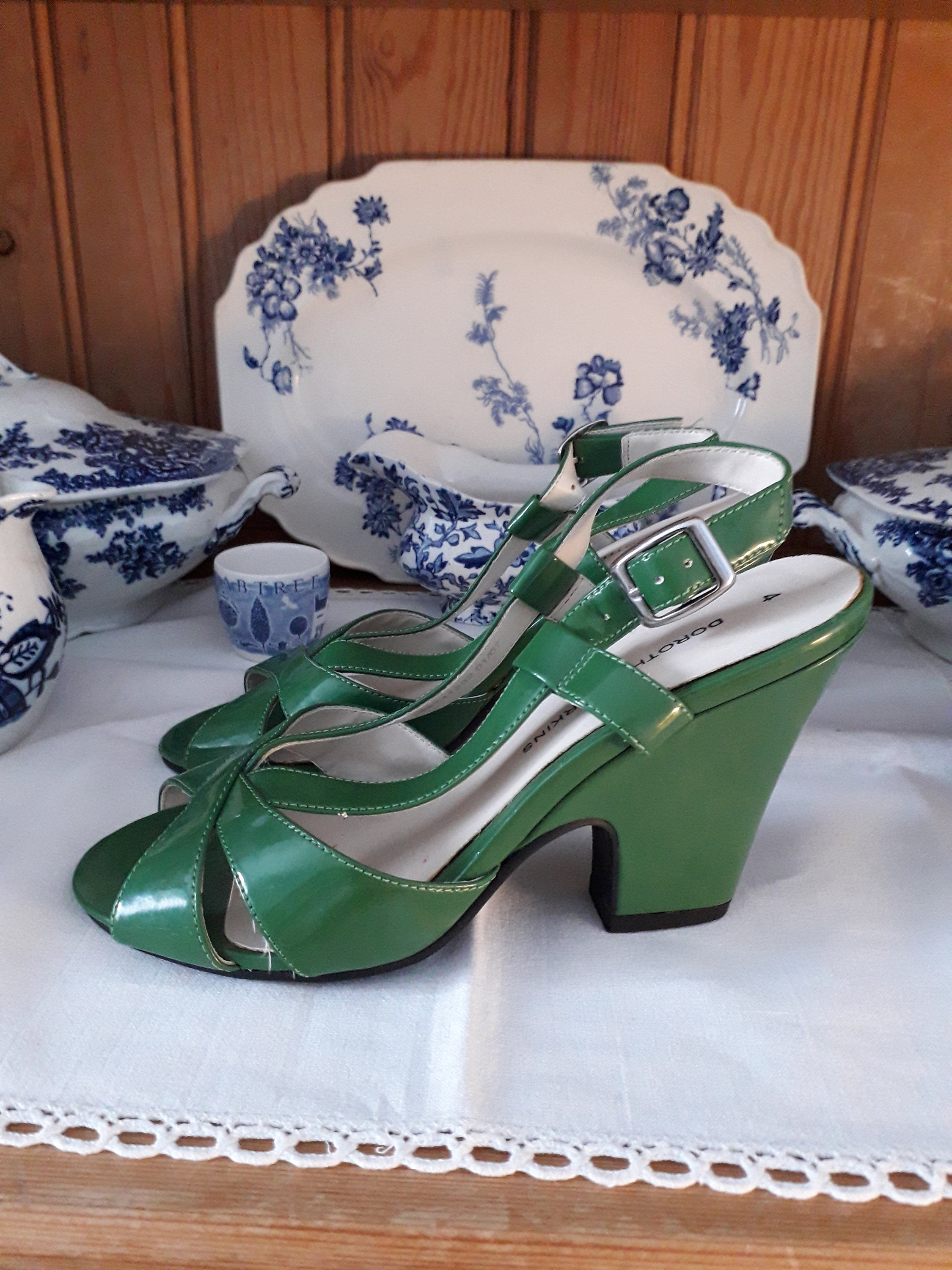 Vintage Dorothy Perkins green shoes size 4 Etsy