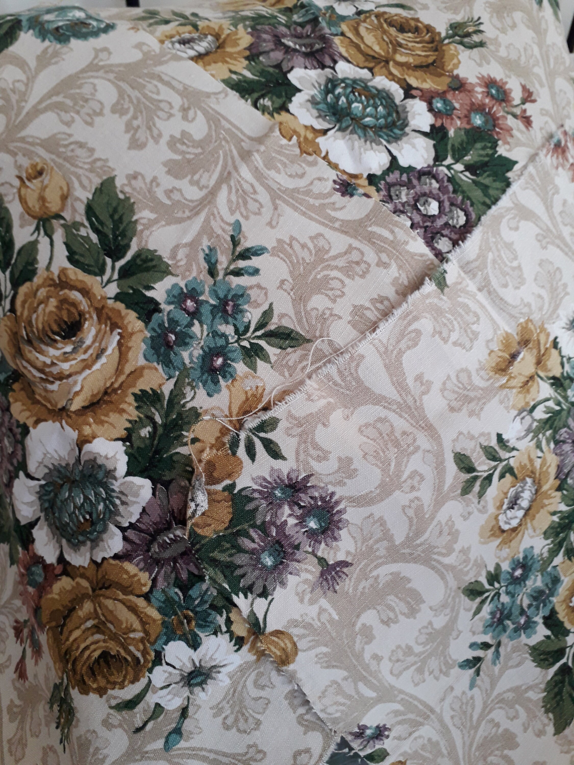 Vintage floral fabric pieces x 3 Etsy