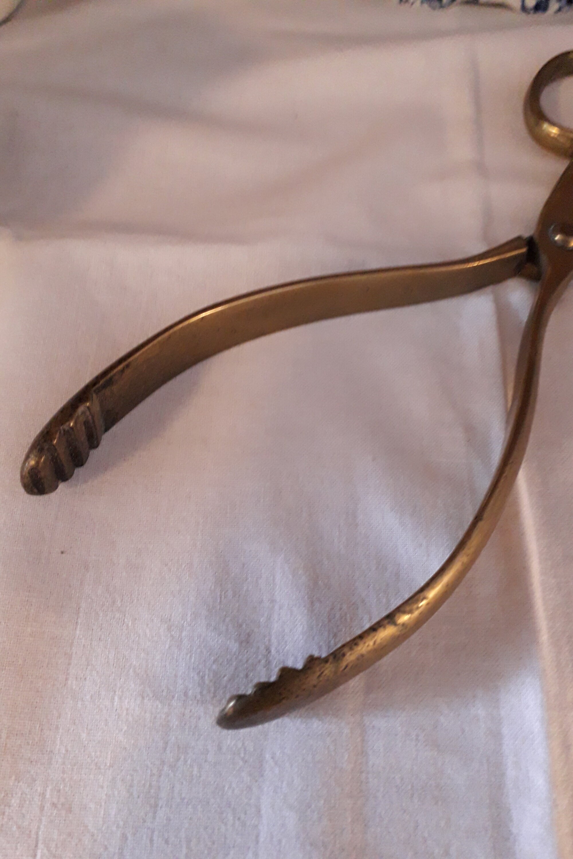 Vintage brass heavyweight coal/fire tongs Etsy