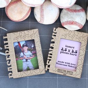 Imán para nevera con marco de fotos de béisbol