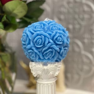 Blue Flower Bouquet Candle