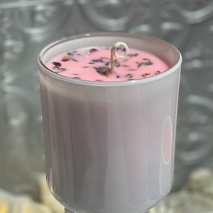 Self Care Candle | Mothers Day Gift | Cottagecore Style | Natural Candle | Pink Candle | Spiritual Candle | Pink Floral Candle | Lavender