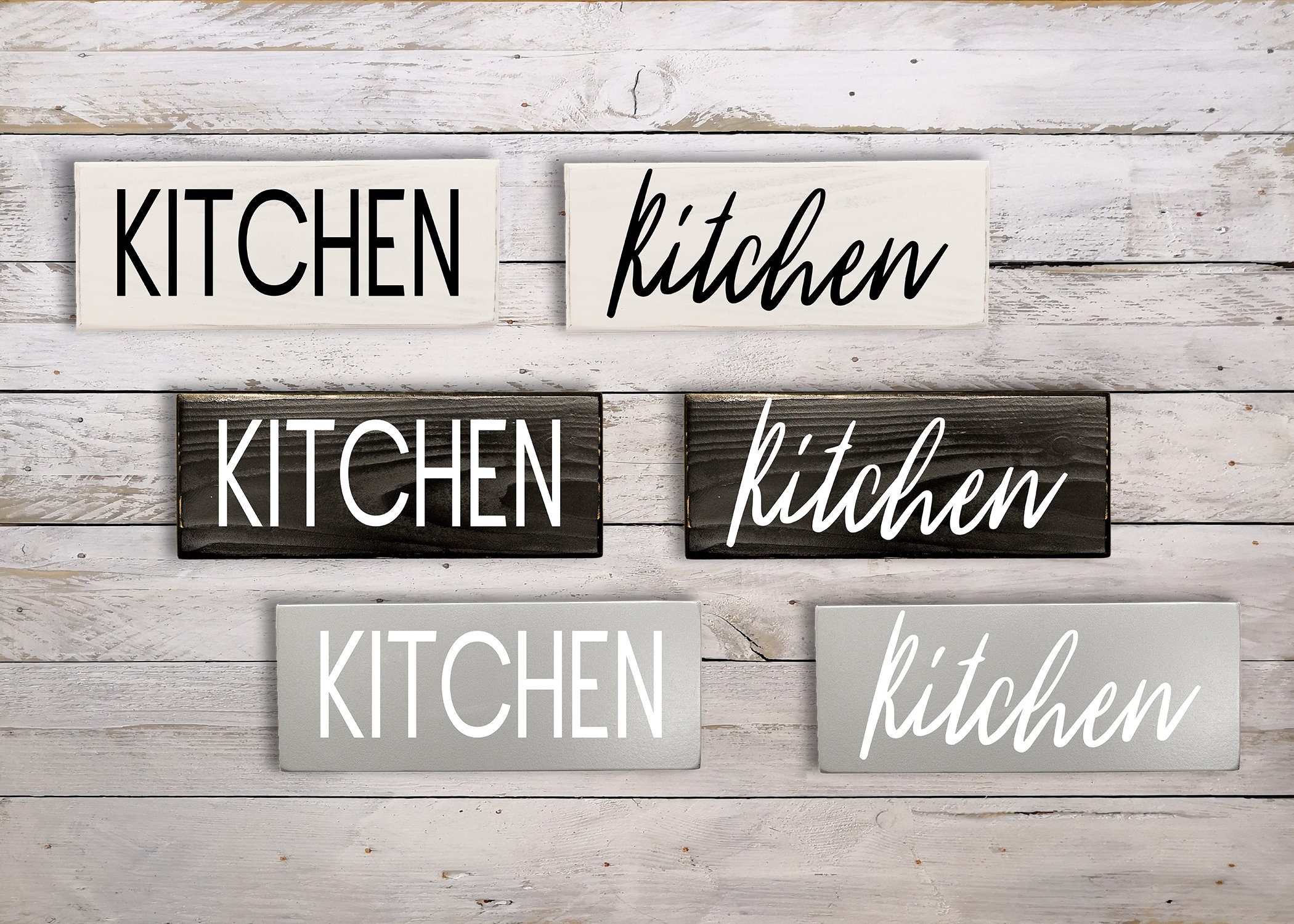 Kitchen Print & Cursive Handmade Minimalist Black Gray White Etsy