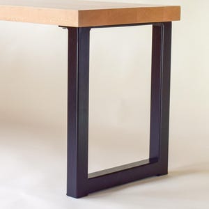 2x U Shaped Legs of Square Tubed Metal Table Legs (10" - 35" ) - Matte Black Steel U-Frame - Perfect for Side Table, Ikea Hacking