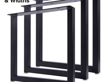 U Frame Metal Table Legs (Set of 2) - Heavy Duty Desk Legs, Powder Coated