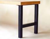 H-Frame Metal Table Legs (10 quot - 28 quot ) Set of 2 for Dining, Coffee or Sofa Tables, Desks or Benches - Straight Square