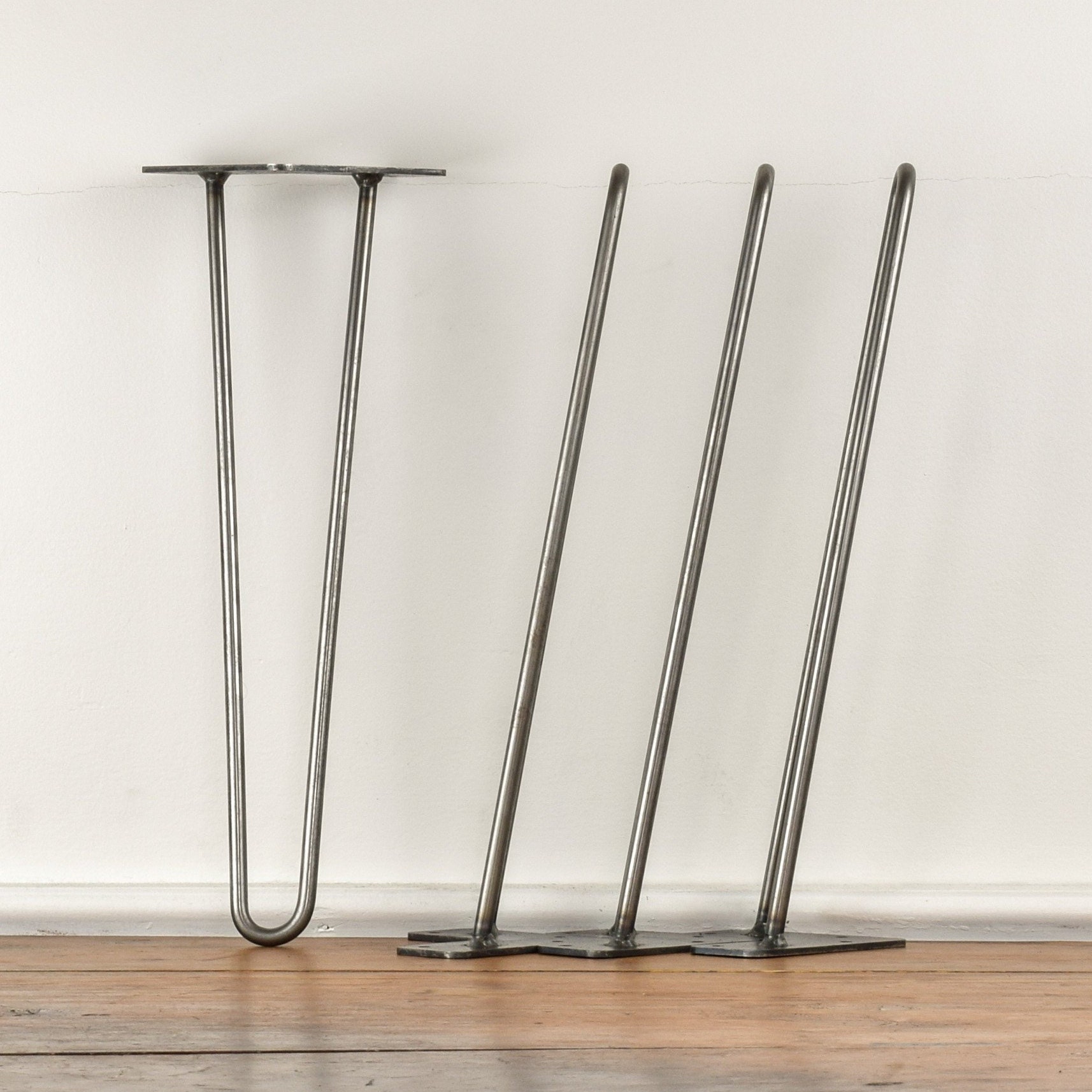 Set of 4 Hairpin Legs 2Rod 4 32 Raw Steel Metal Etsy