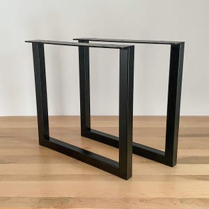 2x U Shaped Legs of Square Tubed Metal Table Legs (10" - 35" ) - Matte Black Steel U-Frame - Perfect for Side Table, Ikea Hacking zdjęcie 10