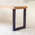 2x U Shaped Legs of Square Tubed Metal Table Legs (10&quot; - 35&quot; ) - Matte Black Steel U-Frame - Perfect for Side Table, Ikea Hacking