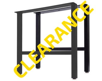 CLEARANCE SIZES* H-Frame Metal DIY Table Legs Set of 2  (10" - 35")  for Dining, Coffee or Sofa Tables, Desks or Benches - Straight/Square