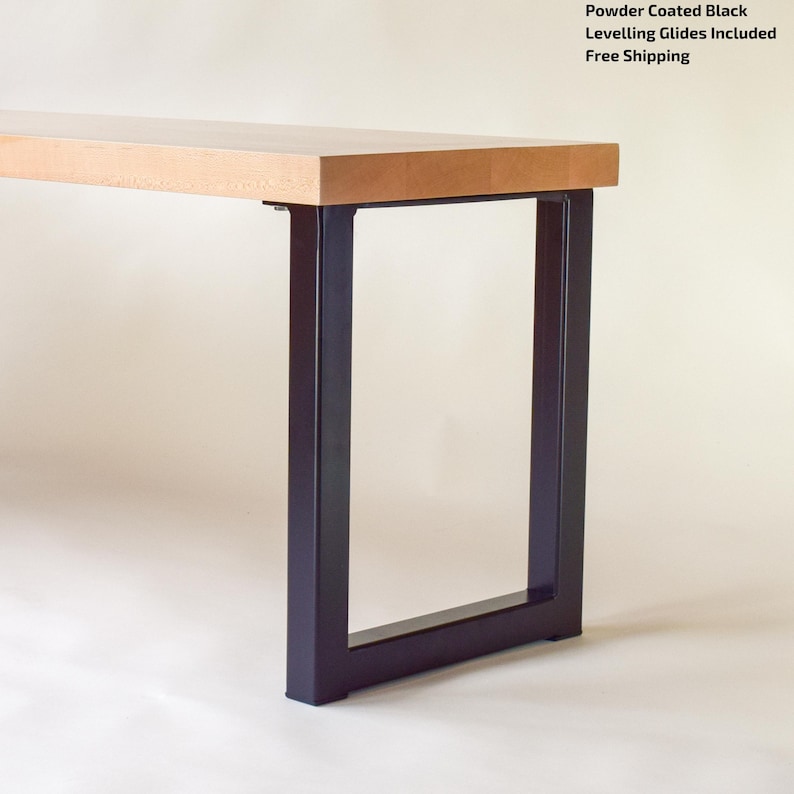 2x U Shaped Legs of Square Tubed Metal Table Legs (10" - 35" ) - Matte Black Steel U-Frame - Perfect for Side Table, Ikea Hacking zdjęcie 1