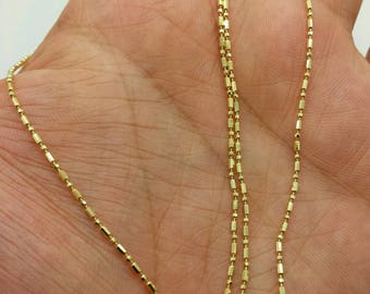14k Solid White Gold Diamond Cut Sparkle Necklace Chain 16/" 1.1mm
