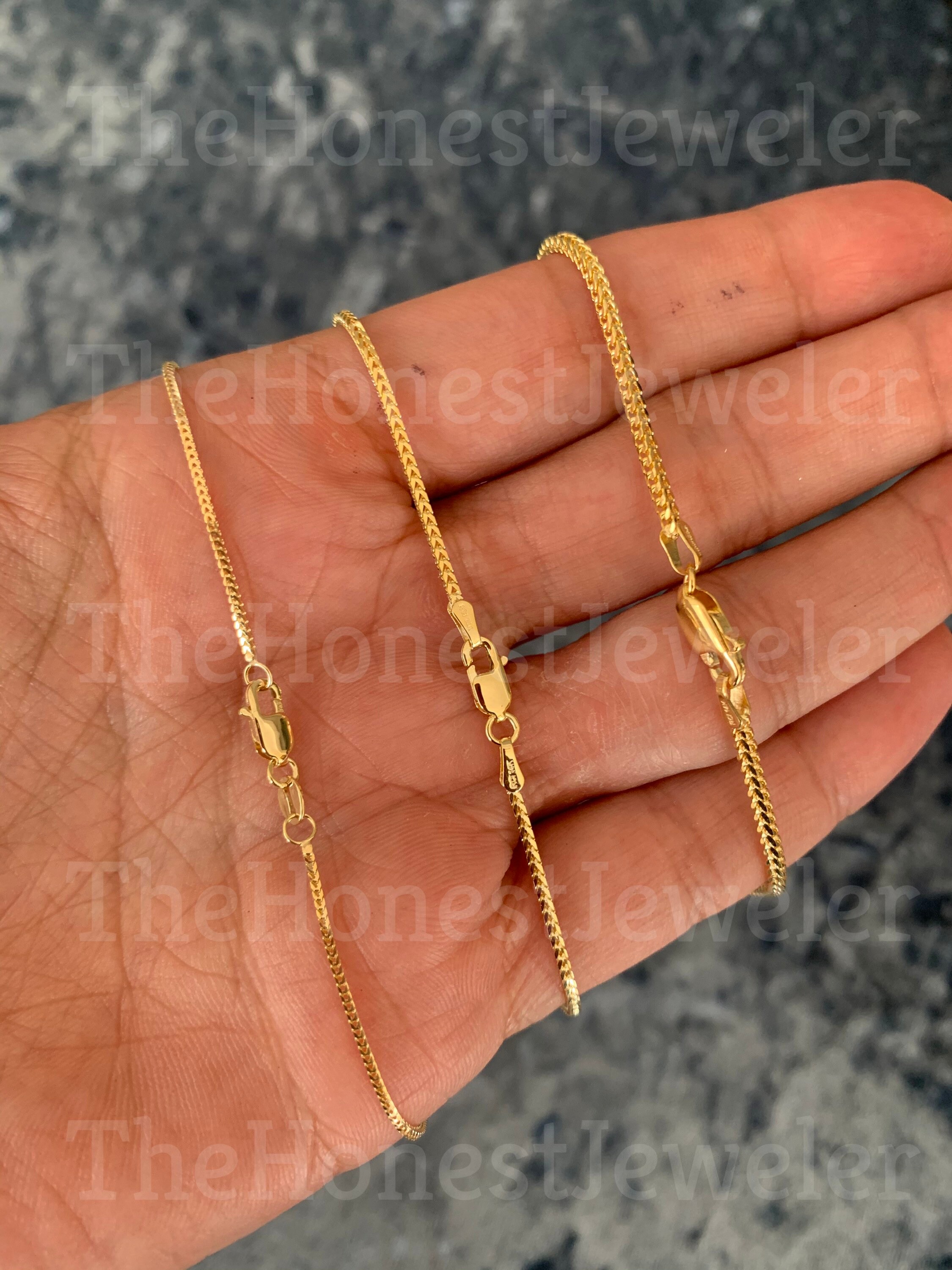 25.0 Gramm 14k solide Weißgold Franco Halskette 26 cm H 3 Jewels 25.0 Gramm 14k solide Weißgold Franco Halskette 26 cm H 3 Jewels