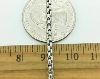 Cadena de caja redonda de plata de ley: collar unisex italiano - México Cadena de caja redonda de plata de ley: collar unisex italiano - México