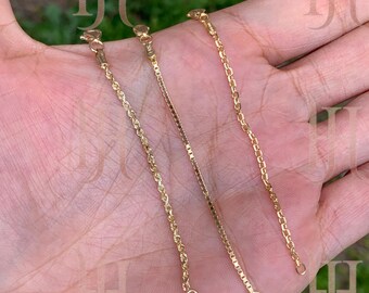 14k Solid Gold Extendable Box chain, Cable chain Extender,Rope chain,removable extender,3 inch extender