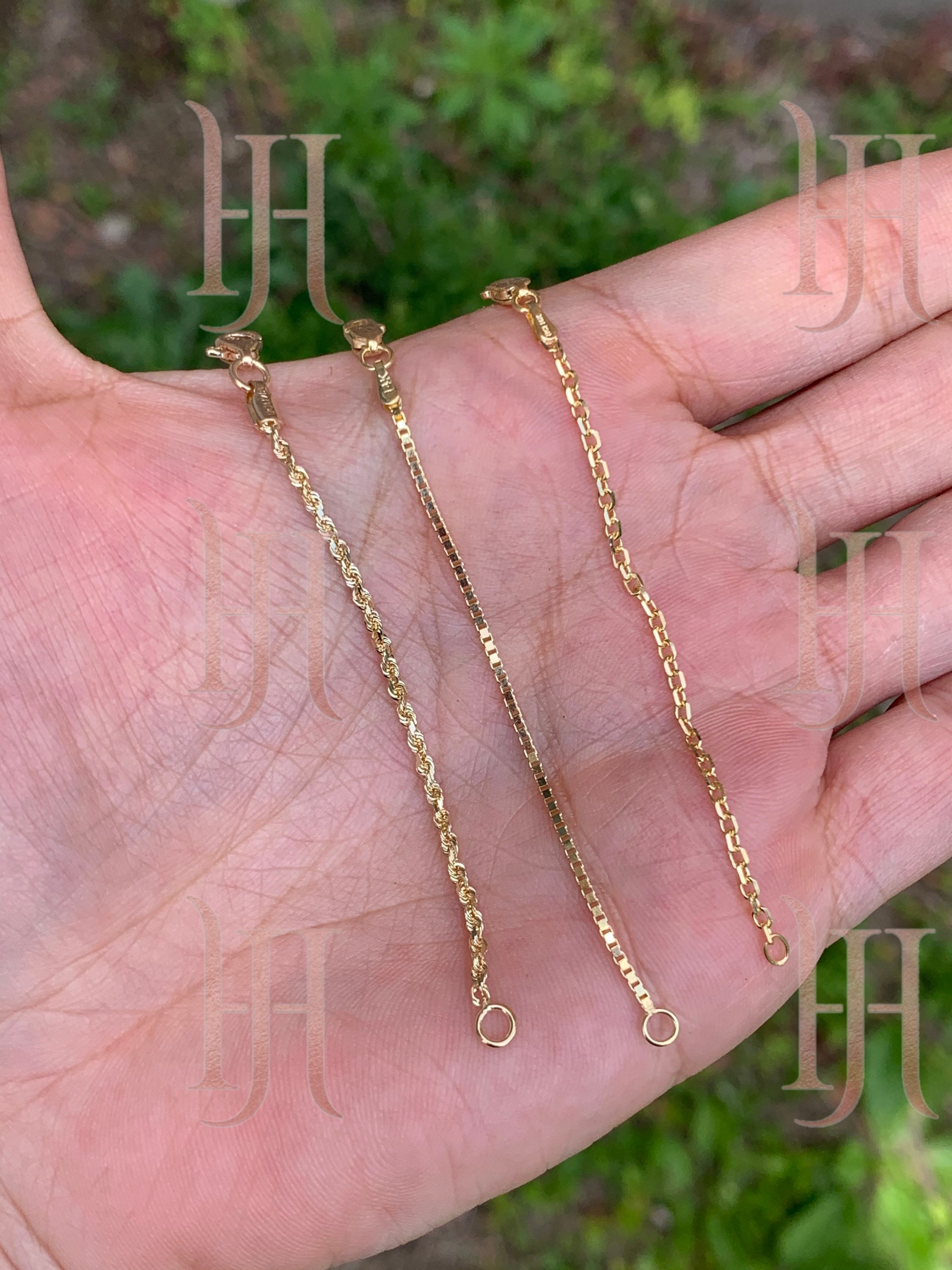 14k 18k Solid Gold Necklace Bracelet Extender Removable Real 