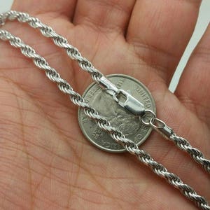 925 Sterling Silver Italian Solid Twist Rope Necklace Chain 2024 3.5mmFathers Day Gift/Best Selling Sale image 2