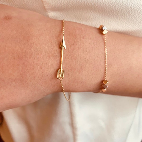 Gold Arrow Bracelet Etsy