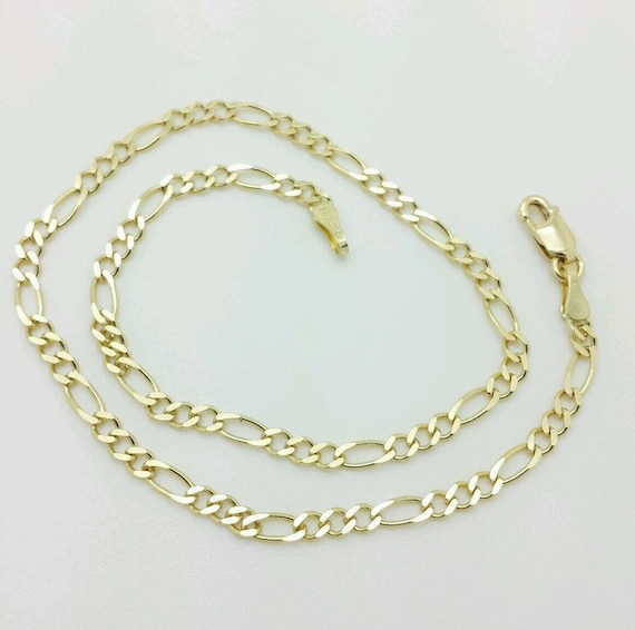 14k White Gold Curb Chain Anklet Bracelet 10/" 2.6mm