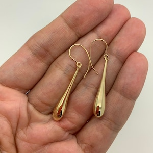 14K  Yellow White Rose Gold Dangle Drop Earrings,Teardrop Earrings,Gift for Girlfriend, Birthday Gift, Mother&#39;s Day Gift,Everyday Earrings